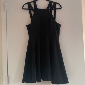 Black strappy skater dress